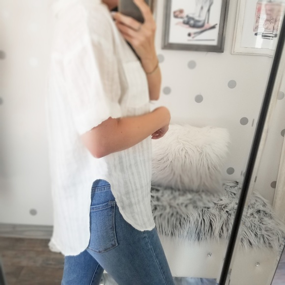 Women’s Classy Relaxed Fit Linen Button Down Top Blouse Spring Tops - Picture 7 of 8